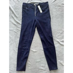 Alice + Olivia Navy Suede Pants